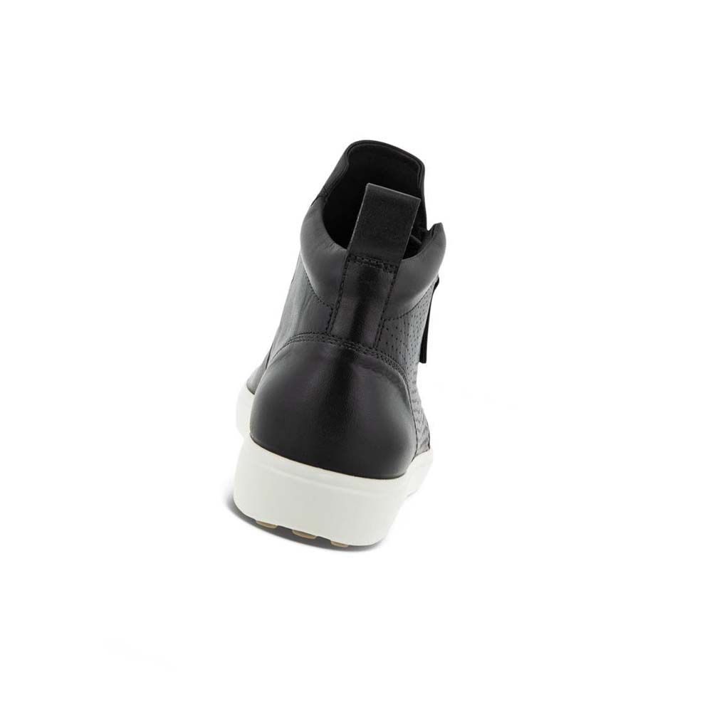 Women's Ecco Soft 7 Perforated Ankle Sneakers Black | Canada 237PJJ